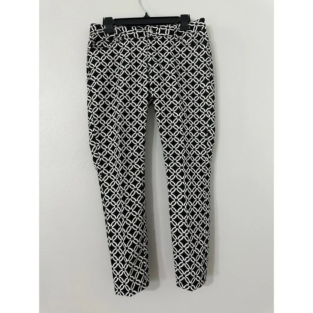 Michael Kors Geometric Mid-Rise Pants sz 4